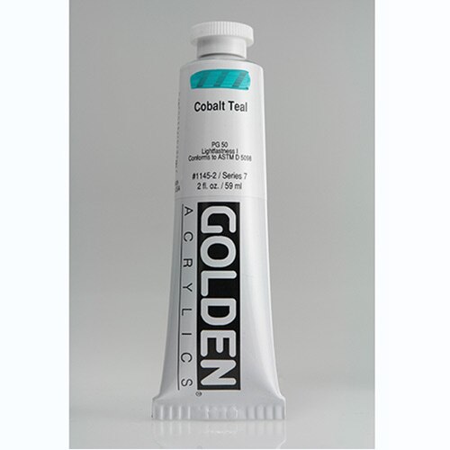 Golden, Heavy Body, Acrylic, Paint, 2oz, Cobalt Teal